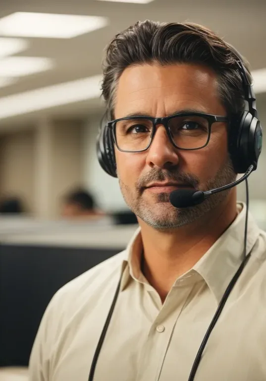 PhotoReal_40_year_old_English_male_receptionist_25_lbs_overw_2